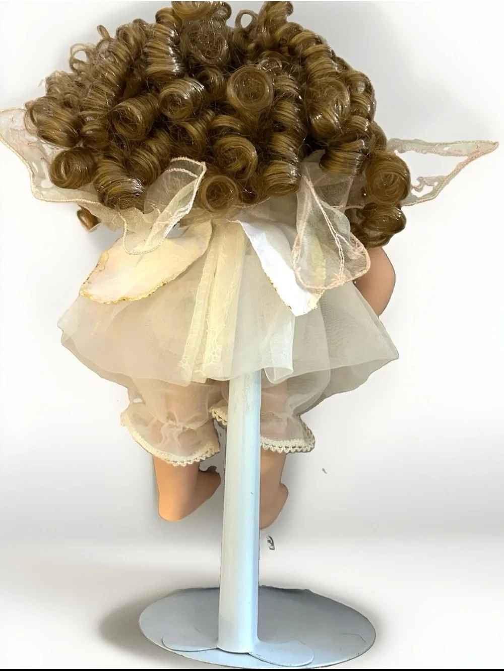 12” Porcelain Fairy Doll With Stand. 1990s